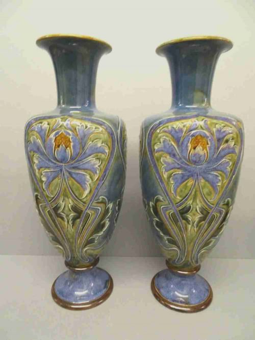 doulton lambeth simmance pair of vases
