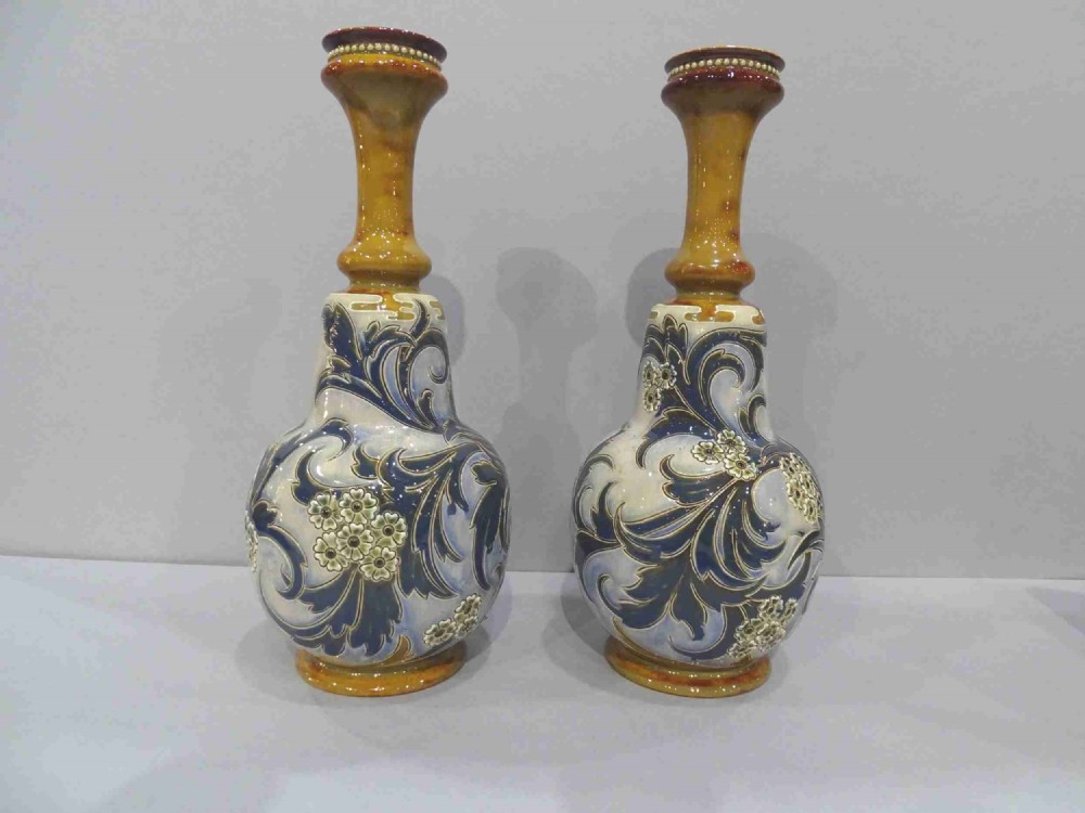 doulton lambeth pair of vases