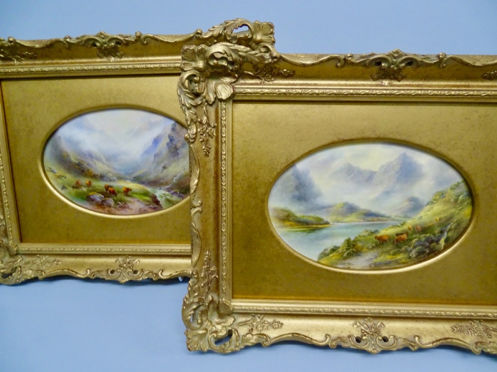 royal worcester pair of stinton plaques